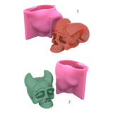 3D Devil Horns Skull Candle Mold European American Characters Scented Candle
