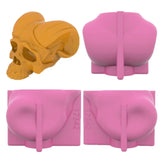3D Devil Horns Skull Candle Mold European American Characters Scented Candle