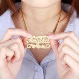 Double Layer Personalized Name Necklace Stainless Steel Pendant