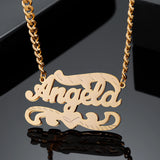 Double Layer Personalized Name Necklace Stainless Steel Pendant