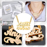 Double Layer Personalized Name Necklace Stainless Steel Pendant