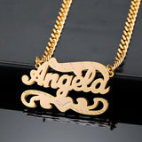 Double Layer Personalized Name Necklace Stainless Steel Pendant