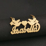 Personalized Double Plate Name Necklace Stainless Steel Pendant