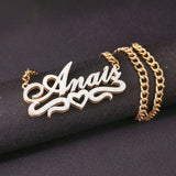 Personalized Double Plate Name Necklace Stainless Steel Pendant