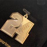 Personalized 3D Engrave Sports Number Pendant Necklace