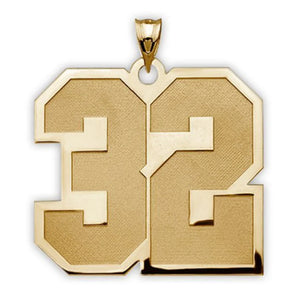 Personalized 3D Engrave Sports Number Pendant Necklace