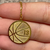 Personalized 3D Engrave Sports Number Pendant Necklace