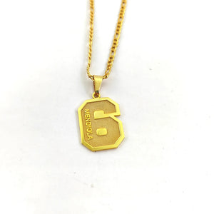 Personalized 3D Engrave Lucky Number Name Logo Pendent Necklace