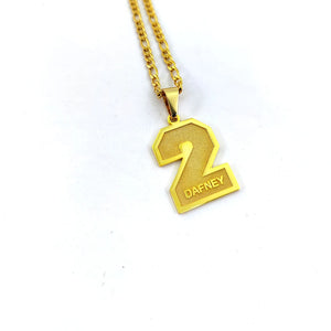 Personalized 3D Engrave Lucky Number Name Logo Pendent Necklace