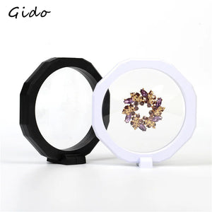 3D Floating Frame Shadow Box Jewelry Display Stand Earring Coins Gem Stones