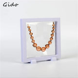 3D Floating Frame Shadow Box Jewelry Display Stand Earring Coins Gem Stones