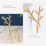Golden Deer Jewelry Display Stand - Necklace Earrings Organizer