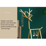 Golden Deer Jewelry Display Stand - Necklace Earrings Organizer