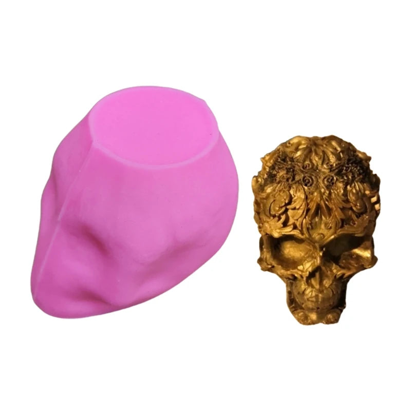 3D Halloween Skull Silicone Mold for DIY Decoration Soap Candle Resin Clay