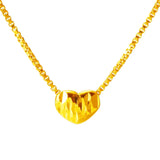 18k Peach Heart Pendant for Women Bride Wedding Chain Fine Jewelry