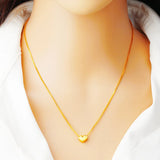 18k Peach Heart Pendant for Women Bride Wedding Chain Fine Jewelry