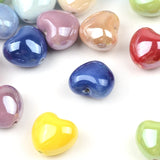 3D Heart Ceramic Beads Charms for Jewelry Making Porcelain Love Accesorios Diy