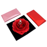 Heart Shape Rose Flower Ring Box for Couples Jewelry Storage