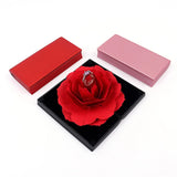 Heart Shape Rose Flower Ring Box for Couples Jewelry Storage