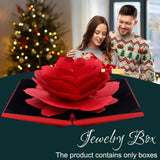 3D Heart Rose Flower Ring Box Wedding Proposal Display Holder