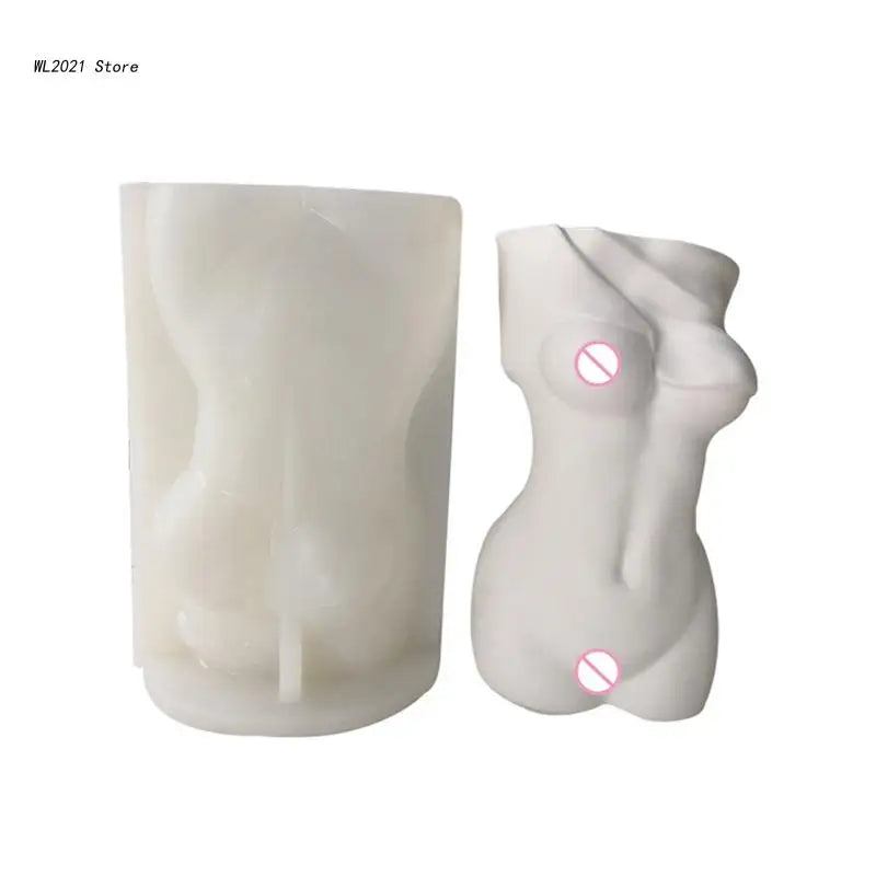 3D Human Girl Body Vase UV Crystal Epoxy Mold Flower Pot Resin Mould