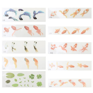 3D Koi Fish Painting Sticker Goldfish Stickers Pond Clear Film for Resin DIY Art