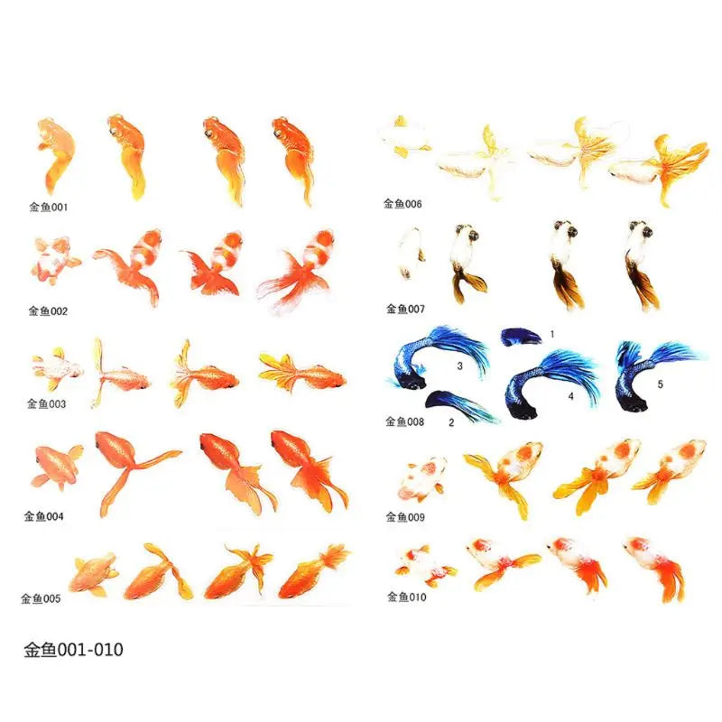 3D Koi Fish Painting Sticker Goldfish Stickers Pond Clear Film for Resin DIY Art