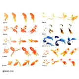 3D Koi Fish Painting Sticker Goldfish Stickers Pond Clear Film for Resin DIY Art