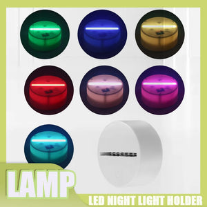 3D LED Lamp Base Acrylic Night Light Base 7 Color-Adjust Remote Control