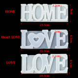 3D LOVE/HOME Silicone Mold Letters Casting Heart Shap...