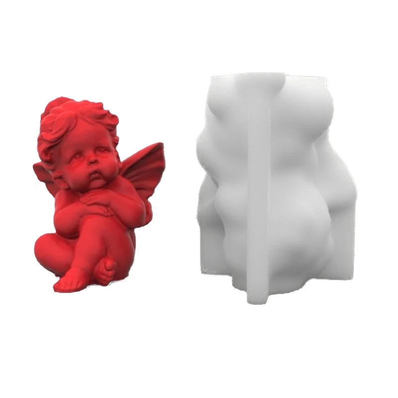 3D Little Angel Candle Silicone Mold DIY Soap Plasters Craft Ornament Tool