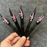 3D Retro Alloy Pink Gun Butterfly Nail Art Charms Resin Acrylic Bow Nail Rhinest