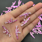 3D Retro Alloy Pink Gun Butterfly Nail Art Charms Resin Acrylic Bow Nail Rhinest