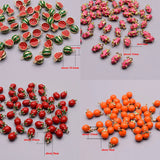 3D Metal Alloy Enamel Fruit Beads For Jewelry Making Necklace Earring Pendants