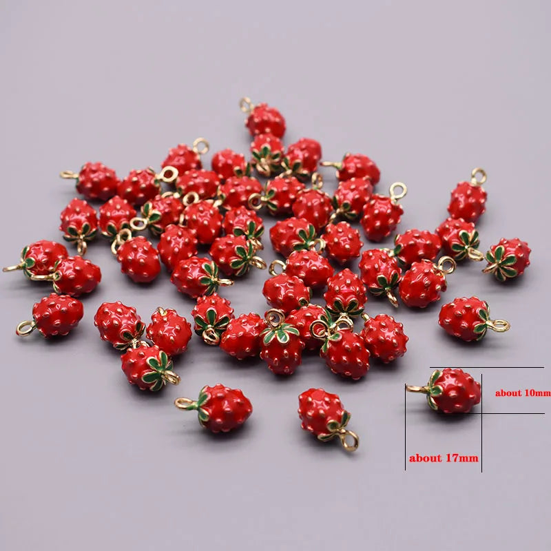3D Metal Alloy Enamel Fruit Beads For Jewelry Making Necklace Earring Pendants