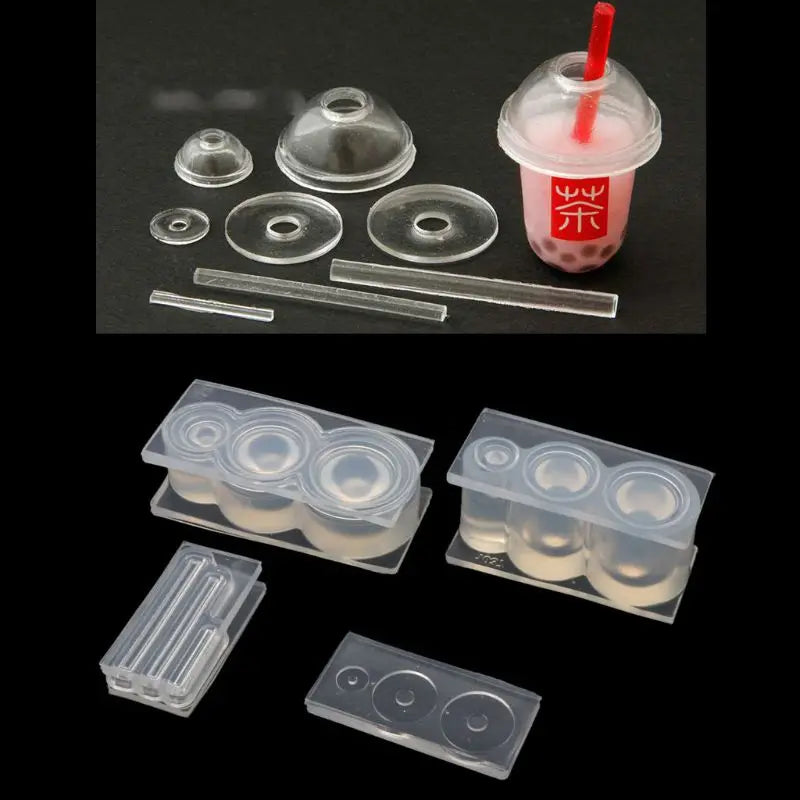 Mini Milk Tea Cup Bottle UV Resin Silicone Mold Miniature Food Play Tool
