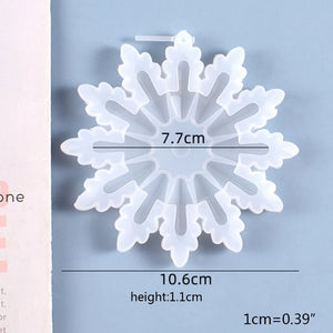 3D Mirror Snowflake Flexible Silicone Mold Christmas Pendant Resin Mold