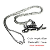 3D Motion Diver Pendant Necklace Retro Stainless Steel Chain Men Punk Hip Hop