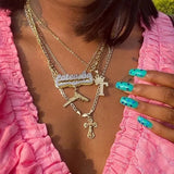 Personalized Double Layer Necklace With Heart Name Stainless Steel