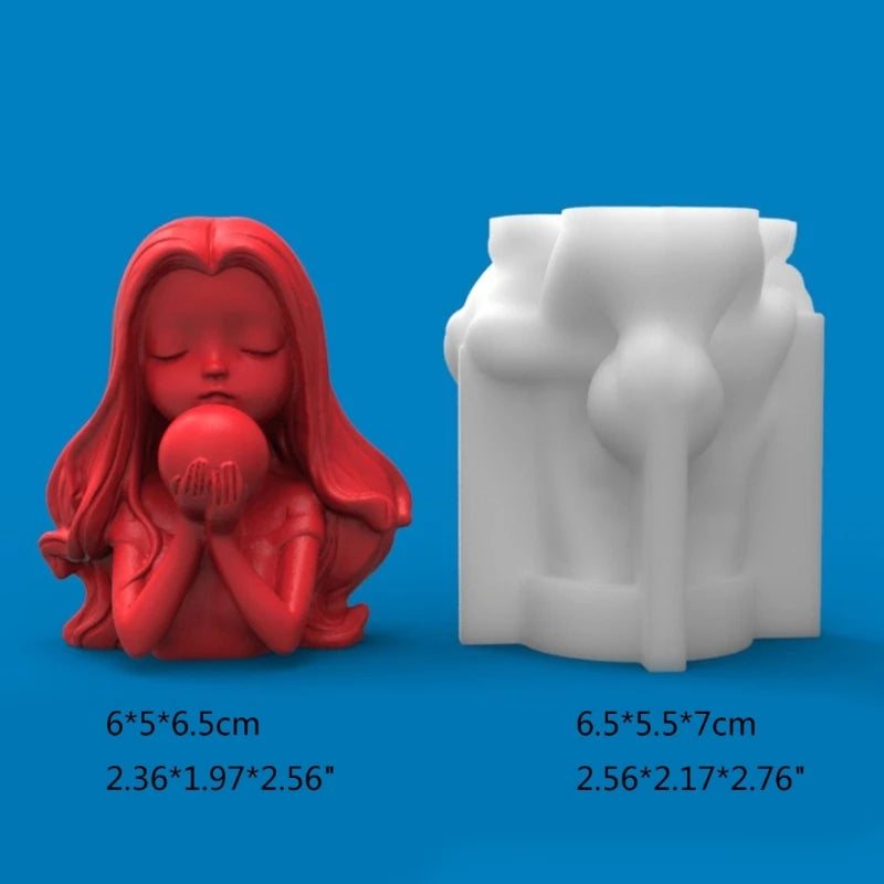 3D Ocean Girl Candle Silicone Mold for Candle Making