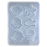 3D Ocean Theme Quicksand Resin Mold Pendant Silicone Mold Non-stick