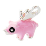 3D Pink Enamel Piglet Pig Charm Pendant