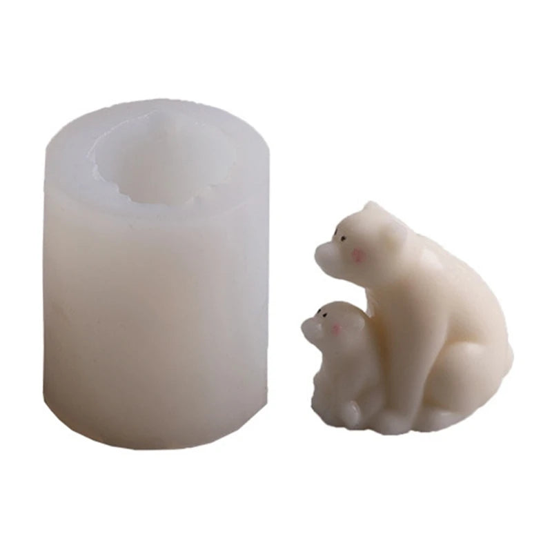 3D Polar Bear Epoxy Resin Mold DIY Crafts Ornaments Candle Soap Silicone Mould