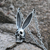 3D Rabbit Pattern Metal Pendant Necklace Vintage Punk Animal Gothic Choker V021