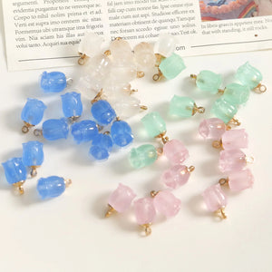 10 PCs Lily Of The Valley Resin Flower Pendants for DIY Jewelry Making