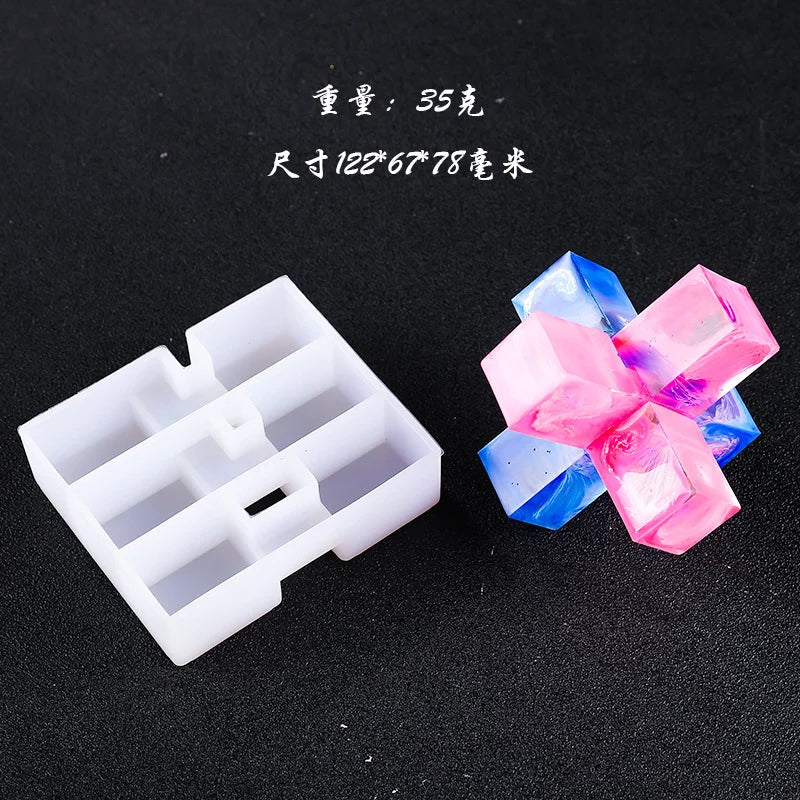 3D Resin Silicone Puzzle Luban Lock Toy Mould