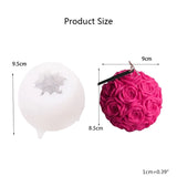 3D Rose Ball Candle Epoxy Resin Mold Soap Silicone Mould DIY Crafts