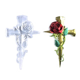 3D Rose Crucifix Silicone Mold for Epoxy Casting - Home Decor