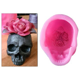 3D Rose Flower Skull Epoxy Resin Mold DIY Crafts Plaster Candle Mold