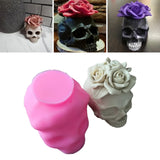 3D Rose Flower Skull Epoxy Resin Mold DIY Crafts Plaster Candle Mold